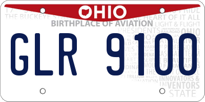 OH license plate GLR9100