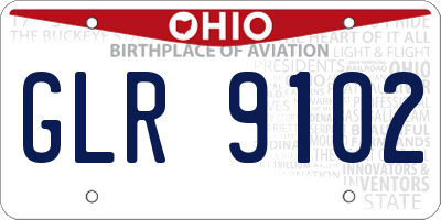 OH license plate GLR9102
