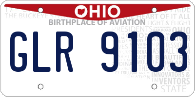 OH license plate GLR9103