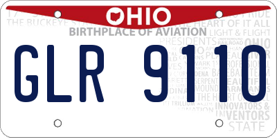 OH license plate GLR9110