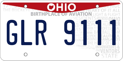 OH license plate GLR9111