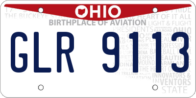 OH license plate GLR9113