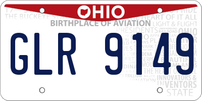OH license plate GLR9149