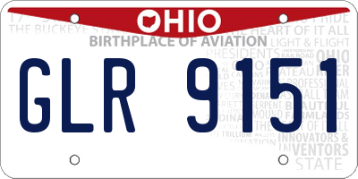 OH license plate GLR9151