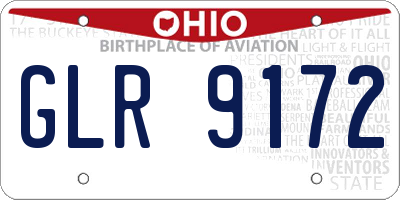 OH license plate GLR9172