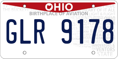 OH license plate GLR9178