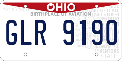 OH license plate GLR9190