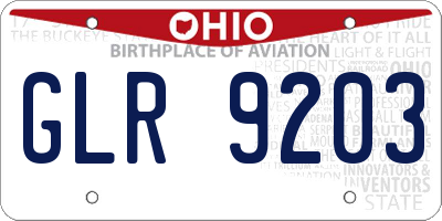 OH license plate GLR9203