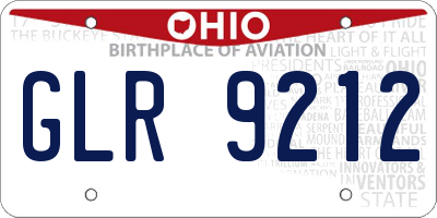 OH license plate GLR9212