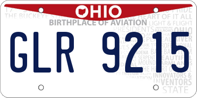 OH license plate GLR9215