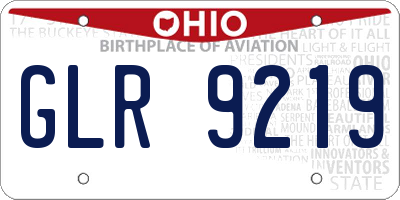 OH license plate GLR9219