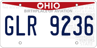 OH license plate GLR9236