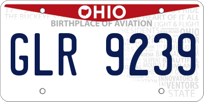 OH license plate GLR9239