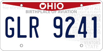 OH license plate GLR9241