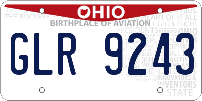 OH license plate GLR9243