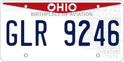 OH license plate GLR9246