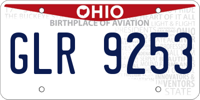 OH license plate GLR9253