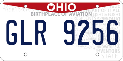 OH license plate GLR9256