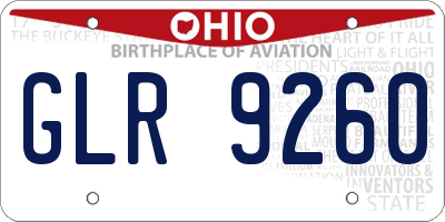 OH license plate GLR9260