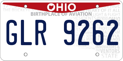 OH license plate GLR9262
