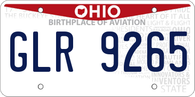 OH license plate GLR9265