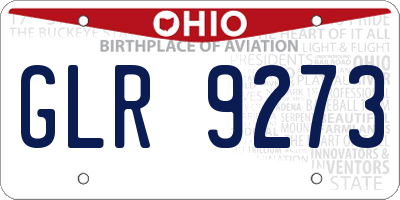 OH license plate GLR9273