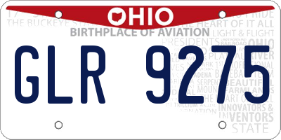 OH license plate GLR9275