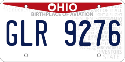 OH license plate GLR9276