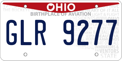 OH license plate GLR9277