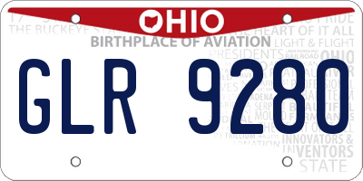 OH license plate GLR9280