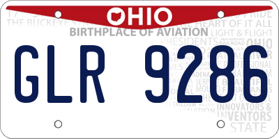 OH license plate GLR9286