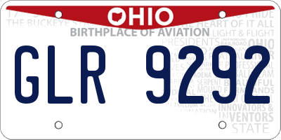 OH license plate GLR9292