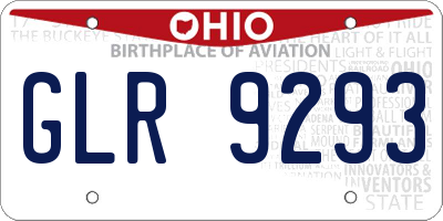 OH license plate GLR9293