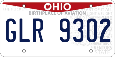 OH license plate GLR9302