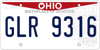 OH license plate GLR9316