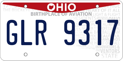 OH license plate GLR9317