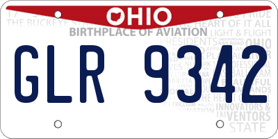 OH license plate GLR9342