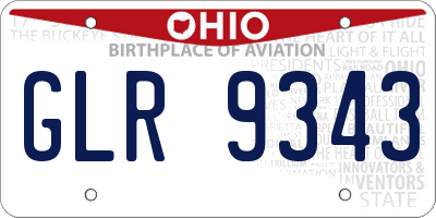 OH license plate GLR9343