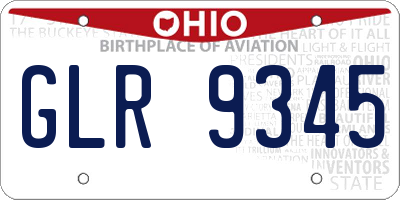 OH license plate GLR9345