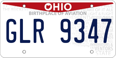 OH license plate GLR9347