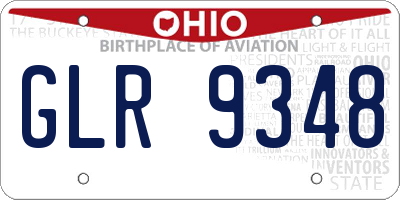 OH license plate GLR9348