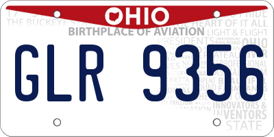 OH license plate GLR9356