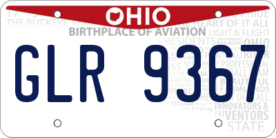 OH license plate GLR9367