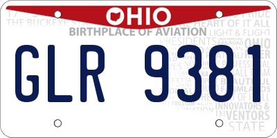 OH license plate GLR9381