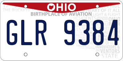 OH license plate GLR9384