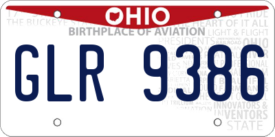 OH license plate GLR9386