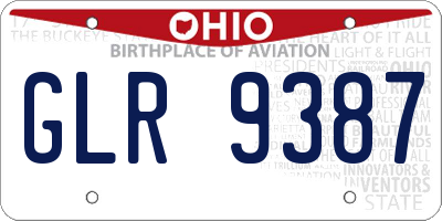 OH license plate GLR9387
