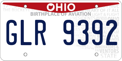 OH license plate GLR9392