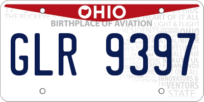 OH license plate GLR9397