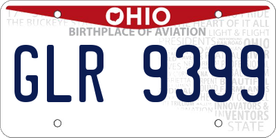 OH license plate GLR9399